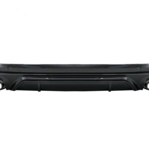Rear Bumper Spoiler Valance Diffuser Double Outlet suitable for Audi Q5 SUV FY S-Line (2018-2020) Black Tips