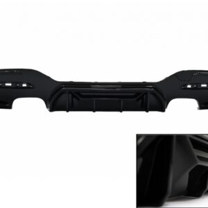 Rear Bumper Spoiler Valance Diffuser Twin Double Outlet suitable for BMW 1 Series F20 F21 LCI (2015-2019) Piano Black Competition Design
