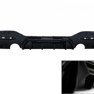 Rear Bumper Spoiler Valance Diffuser Twin Outlet Single suitable for BMW 1 Series F20 F21 LCI (2015-2019) Piano Black Competition Design