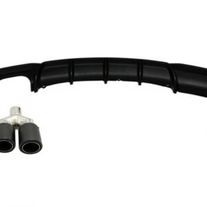 Rear Bumper Spoiler Valance Diffuser with Exhaust Muffler Tip Matte Carbon Fiber suitable for BMW 3 Series F30 F31 (2011-up) M Design