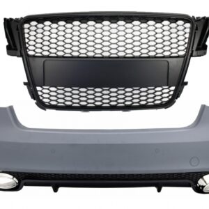 Rear Bumper suitable for Audi A5 S5 8T (2007-2011) RS5 Design With Badgeless Front Grille Matte Black
