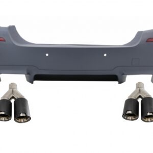 Rear Bumper suitable for BMW 5 Series F10 (2011-2017) with Side Skirts and Dual Twin Exhaust Muffler Tips Carbon Fiber M5 Design