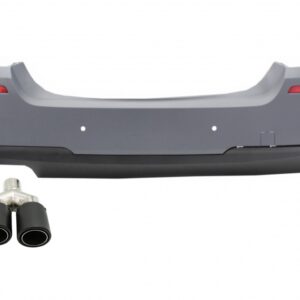 Rear Bumper suitable for BMW 5 Series F10 (2011-2017) M-Technik Design with Exhaust Muffler Tip Matte Carbon Fiber