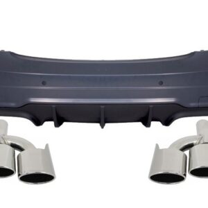 Rear Bumper suitable for Mercedes C-Class W204 (2007-2014) Facelift C63 Design with Exhaust Muffler Tips