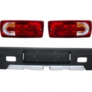 Rear Bumper suitable for Mercedes W463 G-Class (1989-2017) with Taillights Red Clear G63 G65 Design