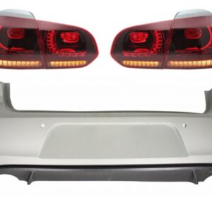 Rear Bumper suitable for VW Golf 6 VI (2008-2012) with Taillights FULL LED Dynamic Sequential Turning Light GTI Design