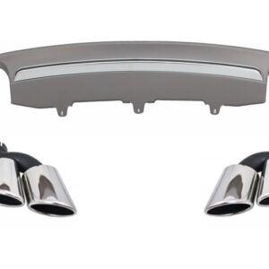 Rear Bumper Valance Air Diffuser with Exhaust Muffler Tips suitable for Audi A6 4G (2012-2015) S6 Design
