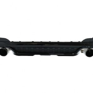 Rear Bumper Valance Diffuser Double Outlet with Exhaust Tips suitable for BMW X3 G01 (2018-2020) M Design Piano Black