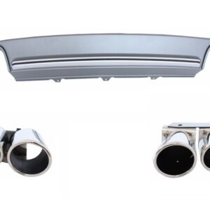 Rear Bumper Valance Diffuser & Exhaust Tips suitable for AUDI A4 B8 Sedan Facelift (2012-2015) S4 Design