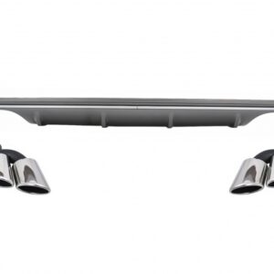 Rear Bumper Valance Diffuser suitable for Audi A3 8V Sedan (2012-2015) with Exhaust Muffler Tips Tail Pipes S3 Design