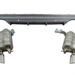 Rear Bumper Valance Diffuser suitable for Audi Q5 8R (2009-2016) with Exhaust System and Twin Muffler Tips