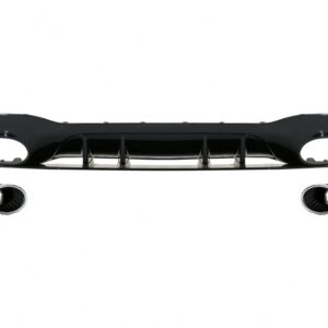 Rear Bumper Valance Diffuser suitable for Mercedes A-Class V177 Sedan (2018-) Chrome Exhaust