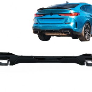 Rear Bumper Valance Diffuser with Chrome Exhaust Tips suitable for BMW 2 Series F44 Gran Coupé (2020-up) M235I Design