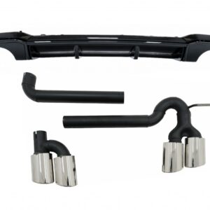 Rear Bumper Valance Diffuser with Complete Exhaust System suitable for Audi A3 8V Facelift (2016-2019) Sedan Cabrio RS3 Design only S-line Bumper Piano Black
