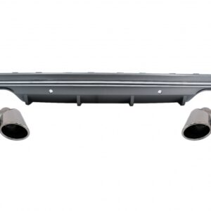 Rear Bumper Valance Diffuser with Exhaust Muffler Tips suitable for Audi Q5 8R (2009-2016) Platinum Grey Chrome