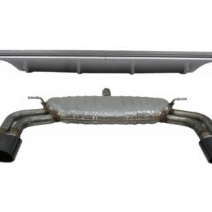 Rear Bumper Valance Diffuser with Exhaust System Piano Black suitable for Audi A3 8V Sedan (2012-2015) S3 Design only for Standard bumper