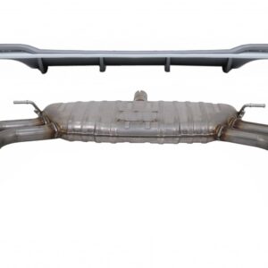 Rear Bumper Valance Diffuser with Exhaust System suitable for Audi A3 8V Facelift Sedan Convertible (2016-2019) S3 Design only for S Line