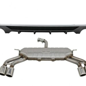Rear Bumper Valance Diffuser with Exhaust System suitable for Audi A3 8V Facelift Sedan Convertible (2016-2019) Standard Bumper (SE) S3 Design