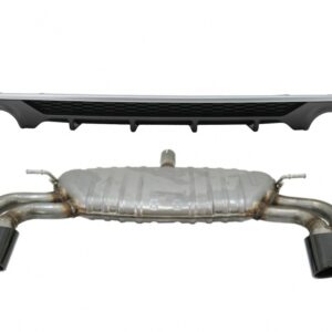 Rear Bumper Valance Diffuser with Exhaust System suitable for Audi A3 8V Facelift Sedan Convertible (2016-2019) Standard Bumper (SE) S3 Design