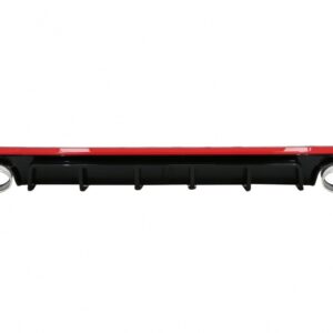 Rear Bumper Valance Diffuser with Exhaust Tips suitable for Audi A6 C8 4K Avant Sedan (2018-up) Red S6 Design