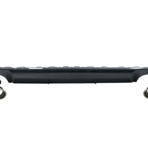 Rear Bumper Valance Diffuser with Exhaust Tips suitable for Audi A6 C8 4K Avant Sedan (2018-up) S6 Design Matte Black