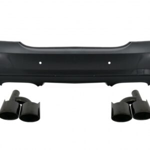 Rear Bumper wiith Diffuser and Exhaust Muffler Tips Black suitable for Mercedes S-Class W221 (2005-2013) S65 Design