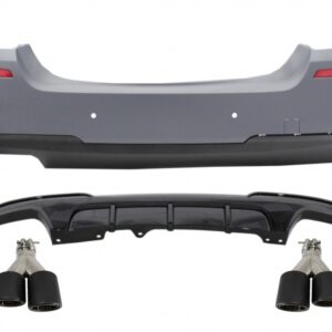 Rear Bumper with Diffuser and Dual Twin Exhaust Tips Carbon suitable for BMW 5 Series F10 (2011-2017) M-Performance Design