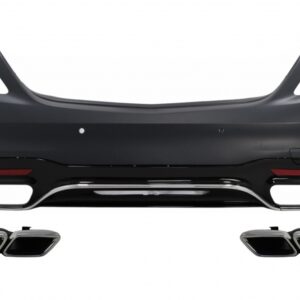 Rear Bumper with Diffuser and Exhaust Muffler Tips Chrome suitable for Mercedes S-Class W222 Facelift Sedan (07.2017-08.2020) S63 Design