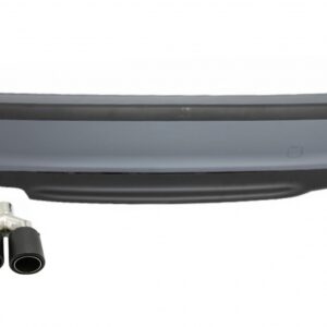 Rear Bumper with Exhaust Muffler Tip Matte Carbon Fiber Inlet 5.8 cm Left Side suitable for BMW 3 Series E46 4D Sedan (1998-2004) M-Technik Design