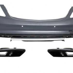 Rear Bumper With Exhaust Muffler Tips Black Edition suitable for Mercedes W222 S-Class (2013-up) S63 Design