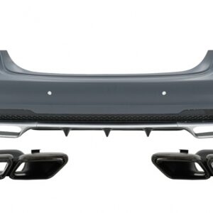 Rear Bumper with Exhaust Muffler Tips Black suitable for Mercedes E-Class W212 Facelift (2013-2016)