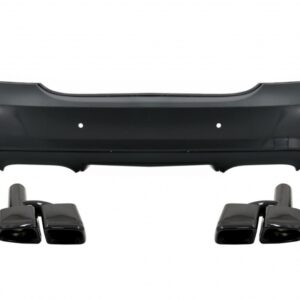 Rear Bumper with Exhaust Muffler Tips Black suitable for Mercedes S-Class W221 (2005-2013) with PDC S65 Design