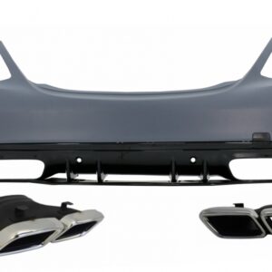 Rear Bumper with Exhaust Muffler Tips Chrome suitable for Mercedes C-Class W205 Limousine (2014-2020) C63 Design