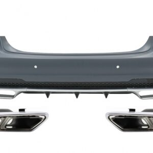 Rear Bumper with Exhaust Muffler Tips suitable for Mercedes E-Class W212 Facelift (2013-2016) E63 Design
