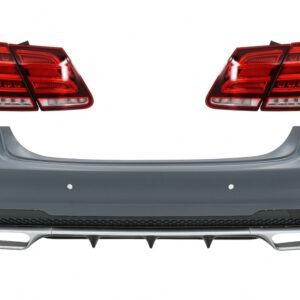 Rear Bumper with LED Light Bar Taillights suitable for Mercedes E-Class W212 (2009-2012) Facelift E63 Design