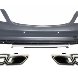Rear Bumper with Muffler Tips suitable for Mercedes S-Class W222 (2013-up) S63 Design