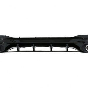 Rear Diffuser and Exhaust Tips Silver suitable for Mercedes CLA X118 Shooting Brake C118 Coupe Sport Line (2019-06.2025) CLA35 Design