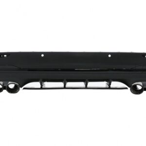 Rear Diffuser and Piano Black Exhaust Tips suitable for Mercedes GLA SUV H247 Sport Line (2020-) Aero 45S Design Night Package