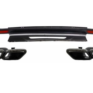 Rear Diffuser Black Exhaust Muffler Tips suitable for Mercedes S-Class W222 Sport Line Package (2013-06.2017)