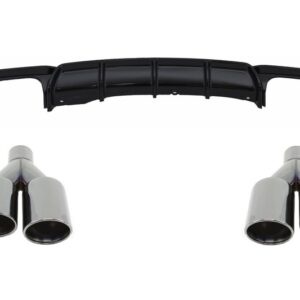 Rear Diffuser Double Outlet Brilliant Black Edition with Exhaust Muffler Tips M-Power Black suitable for BMW 3 Series F30 F31 (2011-up) M Performance Design