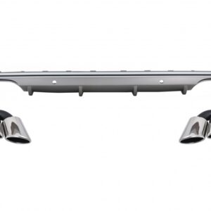 Rear Diffuser Double Outlet with Exhaust Muffler Tips suitable for Audi Q5 8R Facelift (2009-2016) only S-Line Bumper