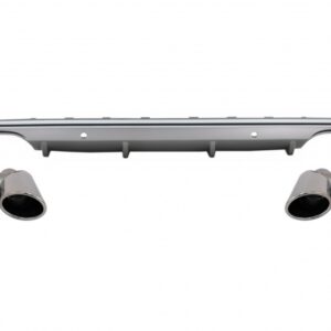 Rear Diffuser Double Outlet with Exhaust Muffler Tips suitable for Audi Q5 8R Facelift (2009-2016) S-Line Bumper