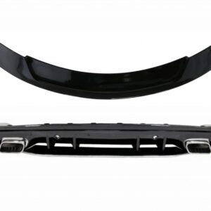 Rear Diffuser Tips and Trunk Spoiler suitable for Mercedes C-Class W205 (2014-2020) C63S Design Only for AMG Sport Line