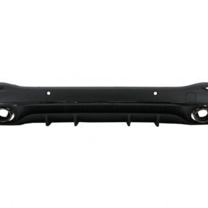 Rear Diffuser with Black Exhaust Muffler Tips suitable for Mercedes GLE W167 SUV V167 Sport Line (2019-Up) GLE53 Design Night Package