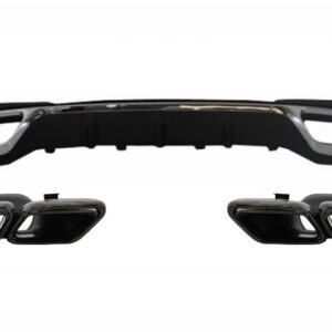 Rear Diffuser with Exhaust Muffler Tips Black suitable for MERCEDES E-Class W212 S212 Facelift (2013-2016) only Sport package Bumper