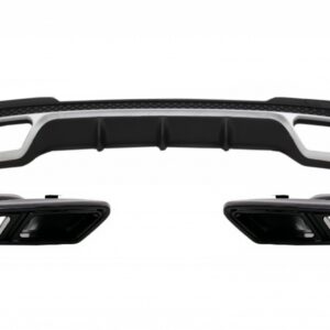 Rear Diffuser with Exhaust Muffler Tips Black suitable for MERCEDES E-Class W212 S212 Facelift (2013-2016) only Sport package Bumper