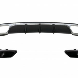 Rear Diffuser with Exhaust Muffler Tips Black suitable for Mercedes E-Class W212 Facelift (2013-2016) only Standard Bumper