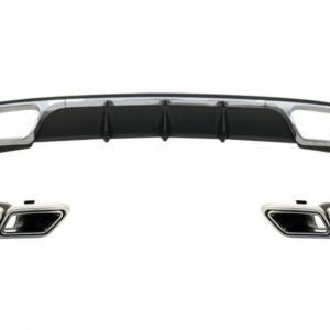 Rear Diffuser with Exhaust Muffler Tips Chrome suitable for Mercedes E-Class W212 Facelift (2013-2016) only Standard Bumper