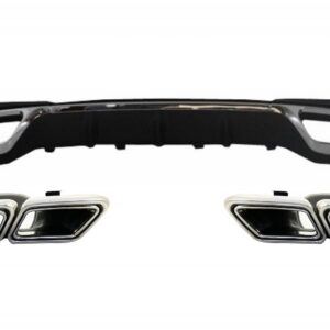 Rear Diffuser with Exhaust Muffler Tips suitable for MERCEDES E-Class W212 S212 Facelift (2013-2016) only Sport package Bumper