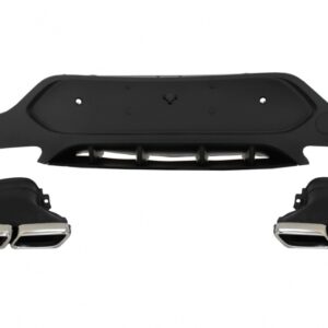 Rear Diffuser with Exhaust Muffler Tips suitable for Mercedes GLC Coupe C253 Sport Line (2015-2019) GLC63 Design Chrome Tips